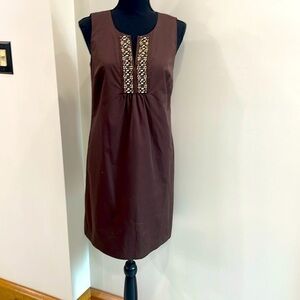 Ann Taylor Loft Brown Beaded Dress size 4